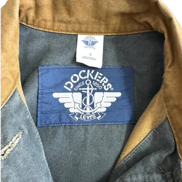 Vintage Dockers Levi's Khaki Barn Chore Workwear Coat Men's Size S - Picture 14 of 15